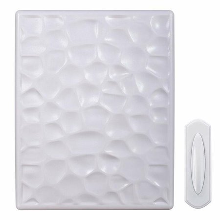 HEATH-ZENITH Heath Zenith 3002189 Hammered Plastic Wireless Door Chime Kit; White 3002189